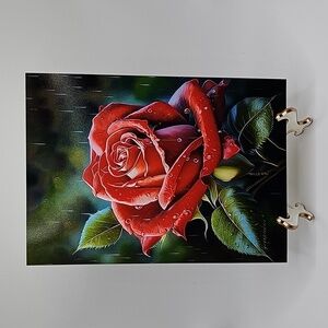 5x7 Red Rose Flower Floral Watercolor Oil Painting Art Print‎